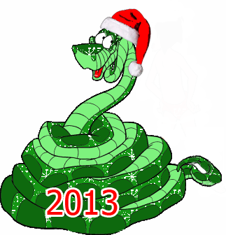 Поздравительная анимация к Новому году 2013 (году змеи)